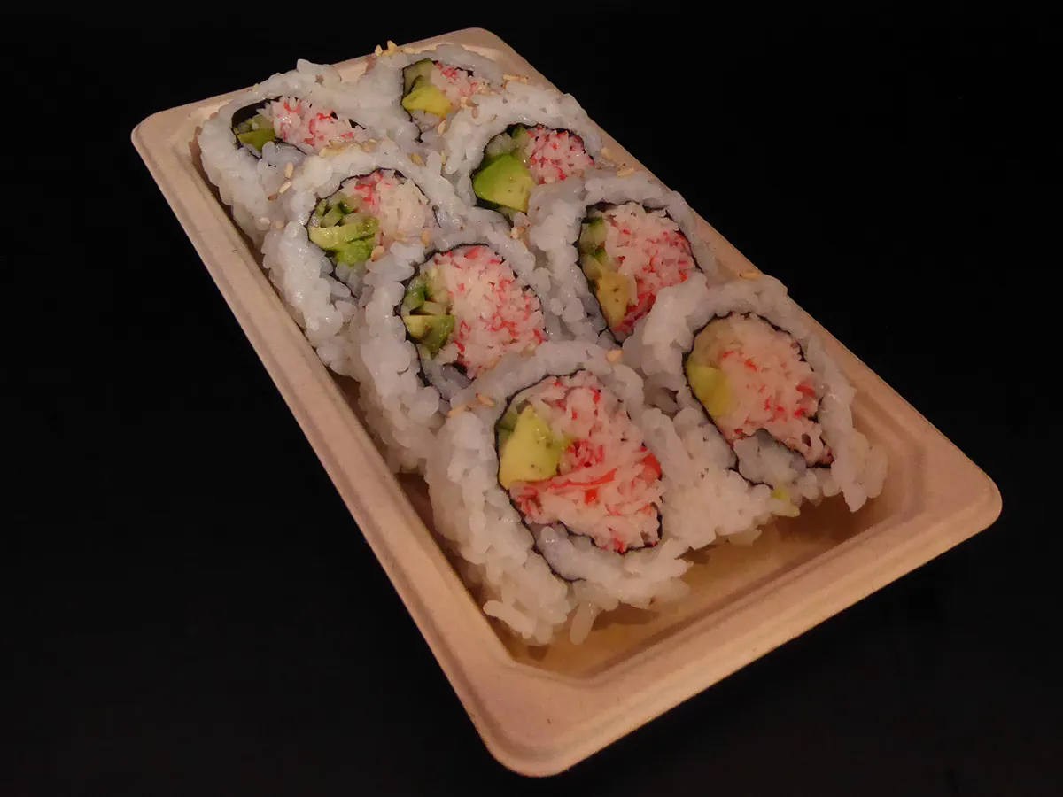 California Roll at Hanabi Sushi & Boba，a Japanese Fusion Fast Casual Restaurant in San Francisco